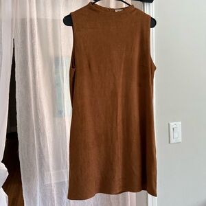 Sadie and Sage Brown Sleeveless Faux Suede Dress